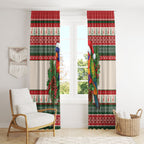 Aussie Rainbow Lorikeets Christmas Window Curtain Festive Knitted Pattern Inspired