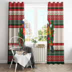 Aussie Rainbow Lorikeets Christmas Window Curtain Festive Knitted Pattern Inspired