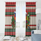 Aussie Rainbow Lorikeets Christmas Window Curtain Festive Knitted Pattern Inspired