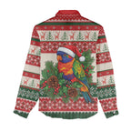 Aussie Rainbow Lorikeets Christmas Women Casual Shirt Festive Knitted Pattern Inspired