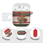 Aussie Sun Parakeet Christmas AirPods Case Festive Knitted Pattern Inspired
