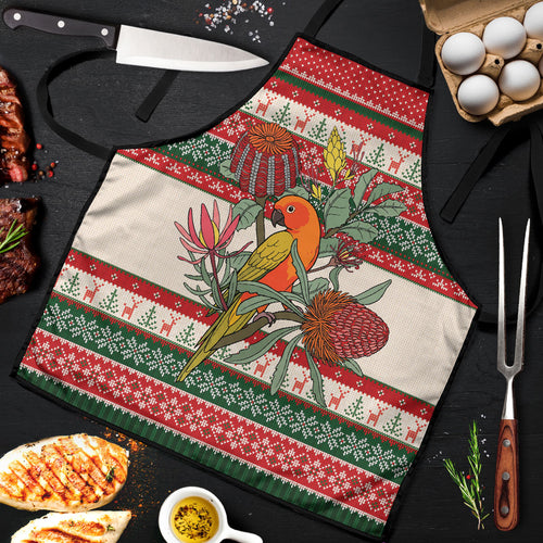 Aussie Sun Parakeet Christmas Apron Festive Knitted Pattern Inspired