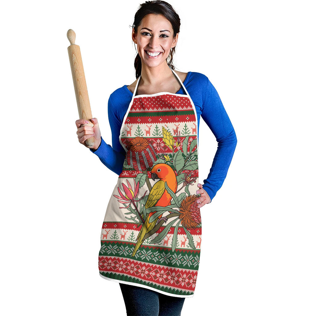 Aussie Sun Parakeet Christmas Apron Festive Knitted Pattern Inspired