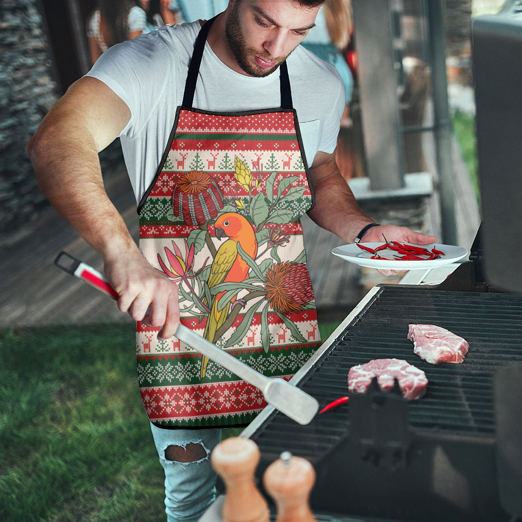 Aussie Sun Parakeet Christmas Apron Festive Knitted Pattern Inspired
