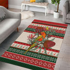 Aussie Sun Parakeet Christmas Area Rug Festive Knitted Pattern Inspired