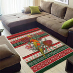 Aussie Sun Parakeet Christmas Area Rug Festive Knitted Pattern Inspired