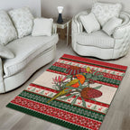Aussie Sun Parakeet Christmas Area Rug Festive Knitted Pattern Inspired