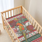 Aussie Sun Parakeet Christmas Baby Bed Cover Festive Knitted Pattern Inspired