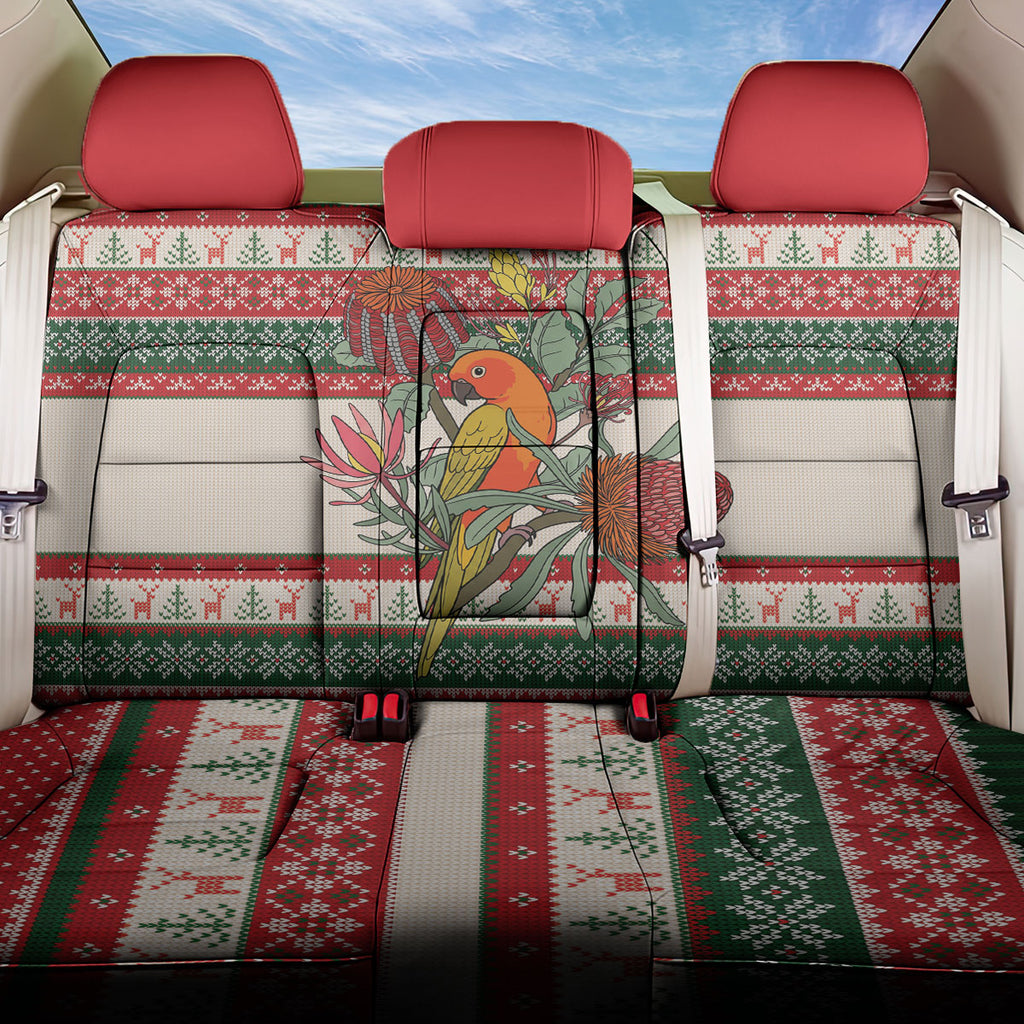Aussie Sun Parakeet Christmas Back Car Seat Cover Festive Knitted Pattern Inspired