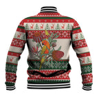 Aussie Sun Parakeet Christmas Baseball Jacket Festive Knitted Pattern Inspired