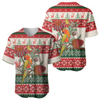 Aussie Sun Parakeet Christmas Baseball Jersey Festive Knitted Pattern Inspired