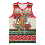 Aussie Sun Parakeet Christmas Basketball Jersey Festive Knitted Pattern Inspired
