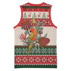 Aussie Sun Parakeet Christmas Basketball Jersey Festive Knitted Pattern Inspired