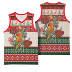 Aussie Sun Parakeet Christmas Basketball Jersey Festive Knitted Pattern Inspired