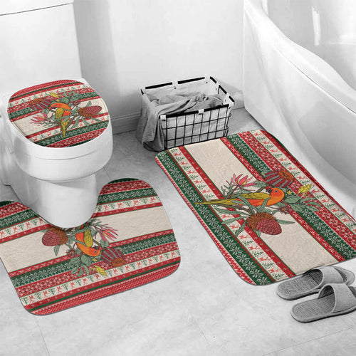 Aussie Sun Parakeet Christmas Bathroom Set Festive Knitted Pattern Inspired