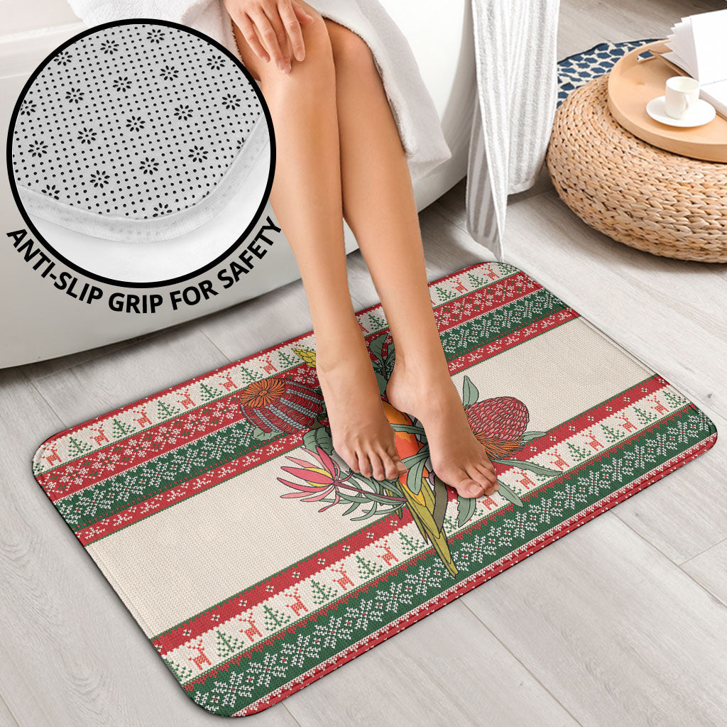 Aussie Sun Parakeet Christmas Bathroom Set Festive Knitted Pattern Inspired
