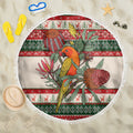 Aussie Sun Parakeet Christmas Beach Blanket Festive Knitted Pattern Inspired