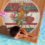 Aussie Sun Parakeet Christmas Beach Blanket Festive Knitted Pattern Inspired