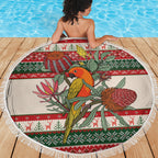 Aussie Sun Parakeet Christmas Beach Blanket Festive Knitted Pattern Inspired