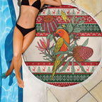 Aussie Sun Parakeet Christmas Beach Blanket Festive Knitted Pattern Inspired