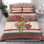 Aussie Sun Parakeet Christmas Bedding Set Festive Knitted Pattern Inspired