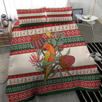 Aussie Sun Parakeet Christmas Bedding Set Festive Knitted Pattern Inspired