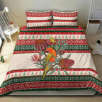 Aussie Sun Parakeet Christmas Bedding Set Festive Knitted Pattern Inspired
