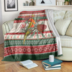 Aussie Sun Parakeet Christmas Blanket Festive Knitted Pattern Inspired