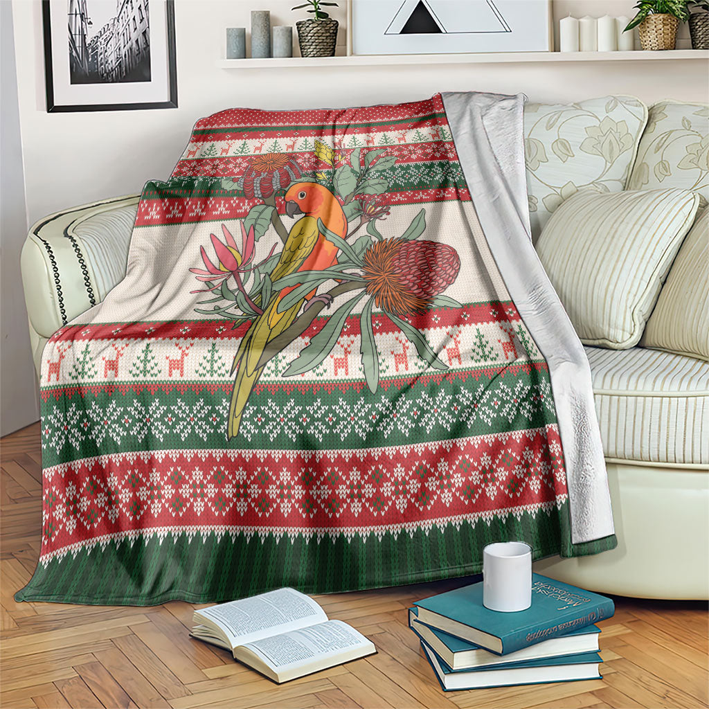 Aussie Sun Parakeet Christmas Blanket Festive Knitted Pattern Inspired