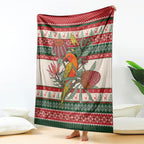 Aussie Sun Parakeet Christmas Blanket Festive Knitted Pattern Inspired
