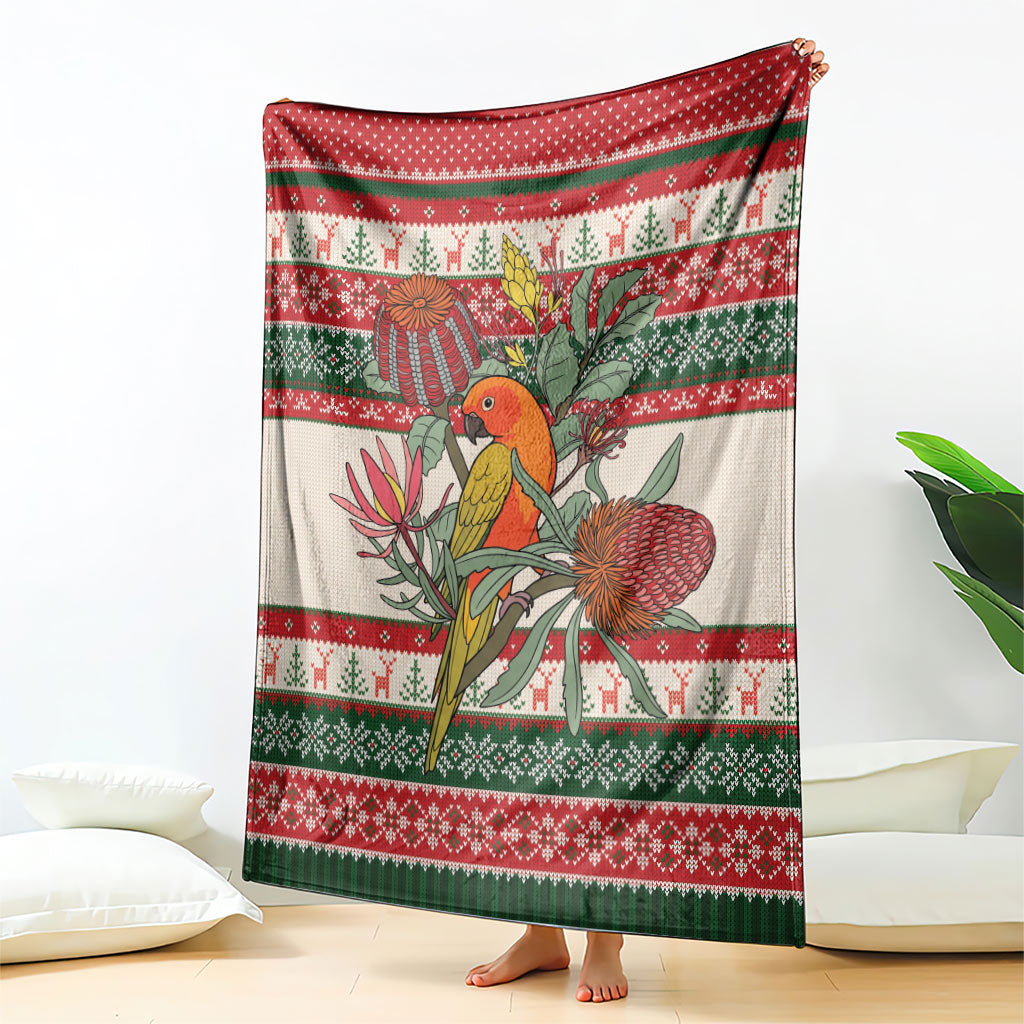 Aussie Sun Parakeet Christmas Blanket Festive Knitted Pattern Inspired