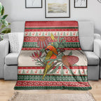 Aussie Sun Parakeet Christmas Blanket Festive Knitted Pattern Inspired