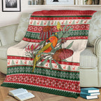 Aussie Sun Parakeet Christmas Blanket Festive Knitted Pattern Inspired