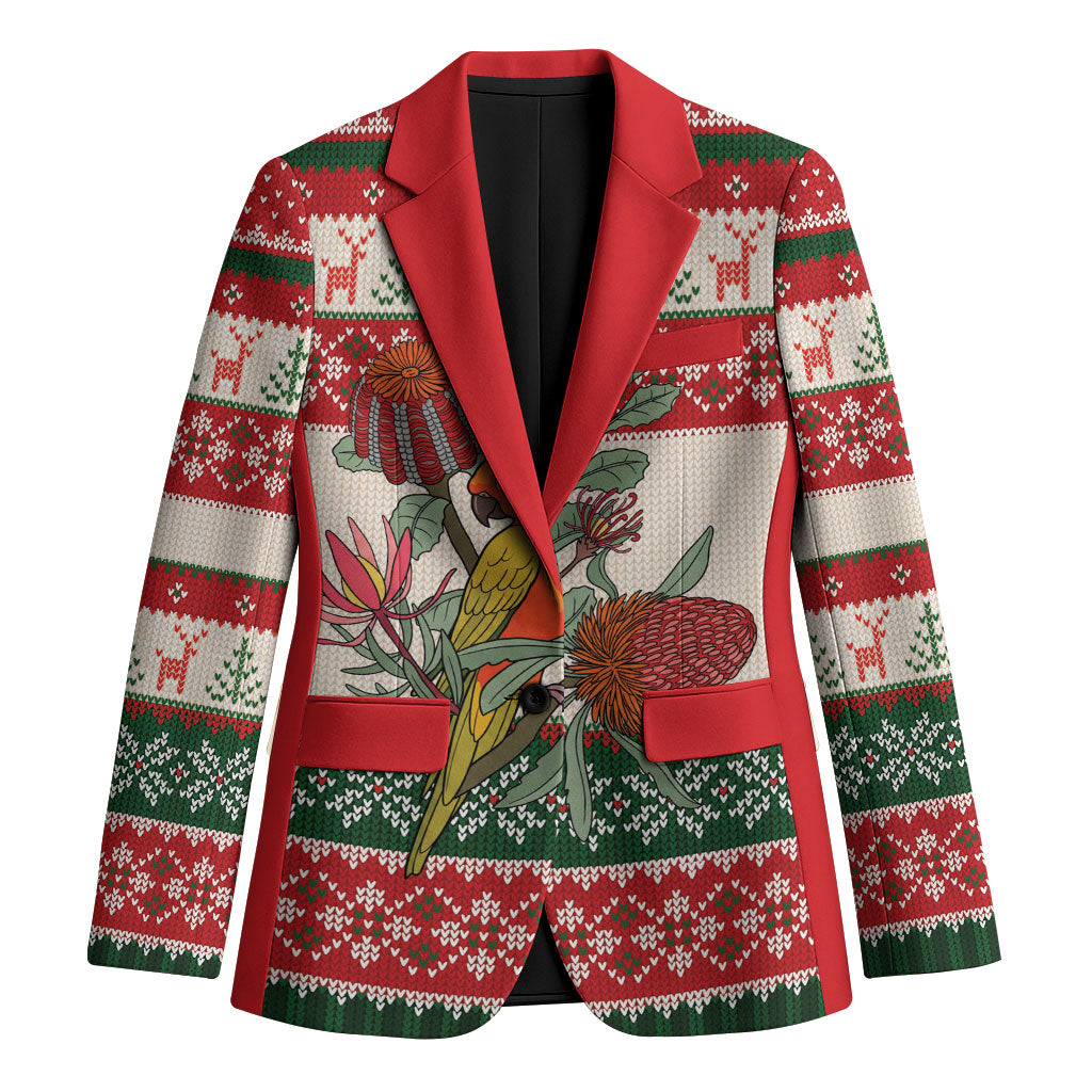 Aussie Sun Parakeet Christmas Blazer Festive Knitted Pattern Inspired