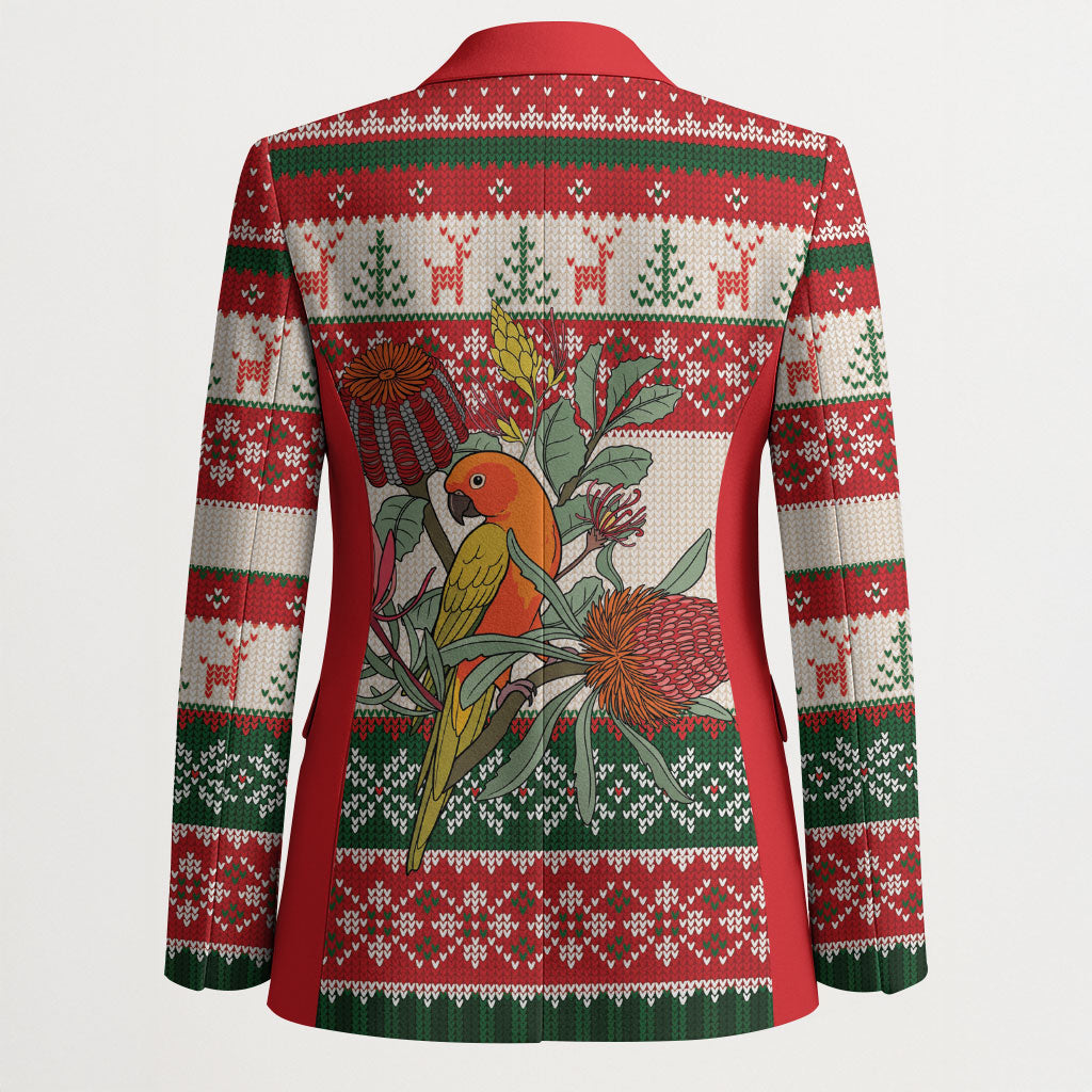 Aussie Sun Parakeet Christmas Blazer Festive Knitted Pattern Inspired