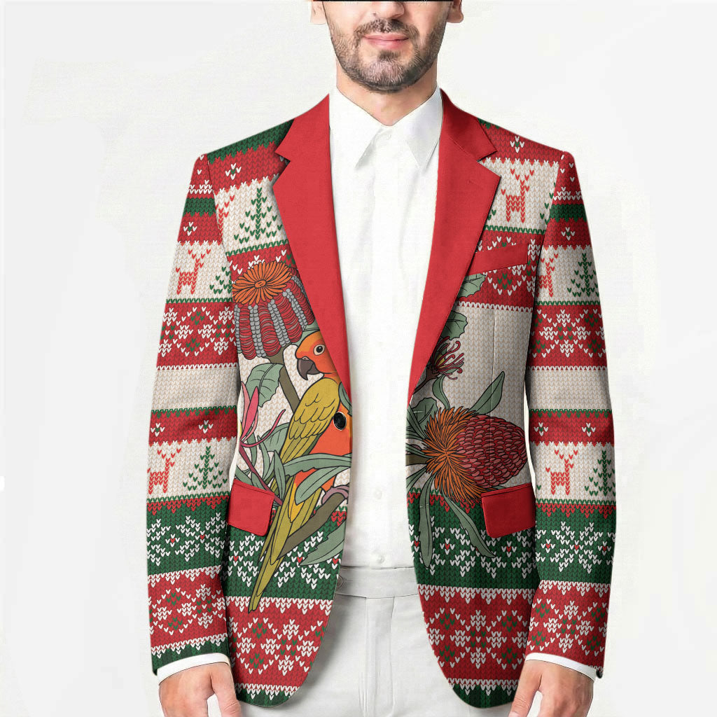 Aussie Sun Parakeet Christmas Blazer Festive Knitted Pattern Inspired