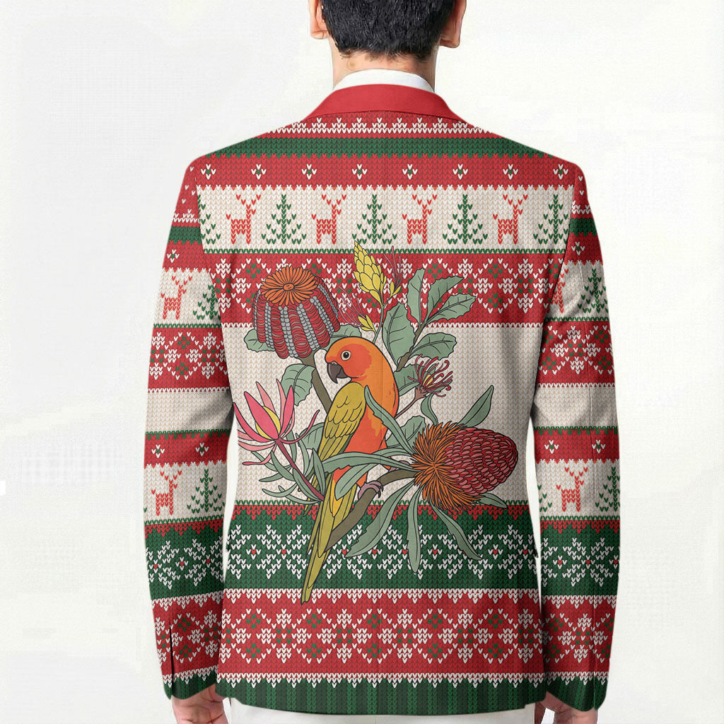 Aussie Sun Parakeet Christmas Blazer Festive Knitted Pattern Inspired