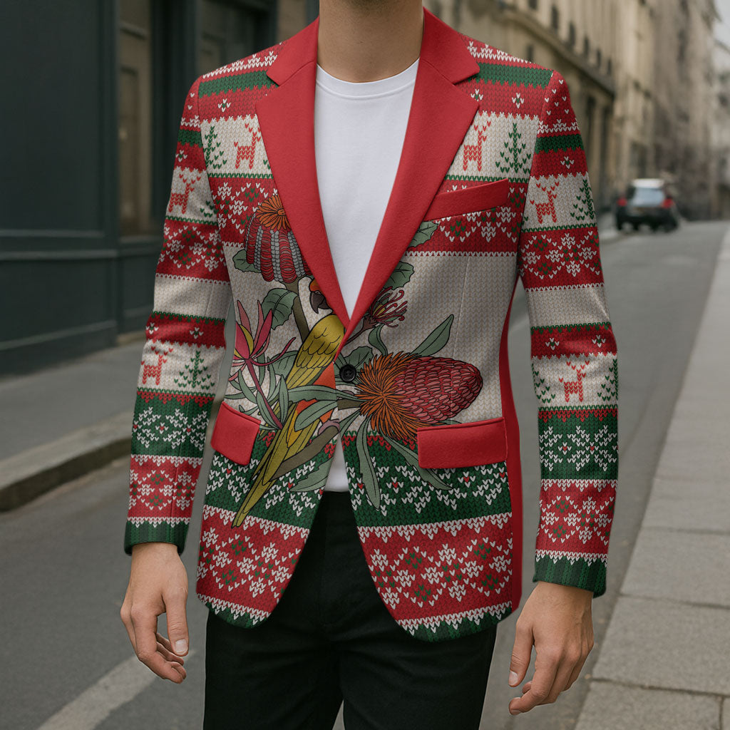 Aussie Sun Parakeet Christmas Blazer Festive Knitted Pattern Inspired