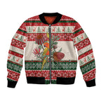 Aussie Sun Parakeet Christmas Bomber Jacket Festive Knitted Pattern Inspired
