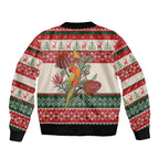 Aussie Sun Parakeet Christmas Bomber Jacket Festive Knitted Pattern Inspired