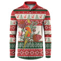 Aussie Sun Parakeet Christmas Button Sweatshirt Festive Knitted Pattern Inspired