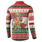 Aussie Sun Parakeet Christmas Button Sweatshirt Festive Knitted Pattern Inspired