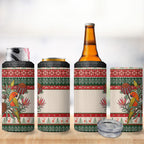 Aussie Sun Parakeet Christmas 4 in 1 Can Cooler Tumbler Festive Knitted Pattern Inspired