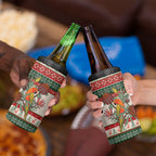 Aussie Sun Parakeet Christmas 4 in 1 Can Cooler Tumbler Festive Knitted Pattern Inspired