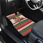 Aussie Sun Parakeet Christmas Car Mats Festive Knitted Pattern Inspired