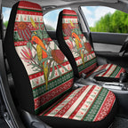 Aussie Sun Parakeet Christmas Car Seat Cover Festive Knitted Pattern Inspired