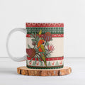 Aussie Sun Parakeet Christmas Ceramic Mug Festive Knitted Pattern Inspired