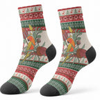 Aussie Sun Parakeet Christmas Crew Socks Festive Knitted Pattern Inspired