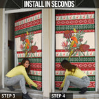 Aussie Sun Parakeet Christmas Door Cover Festive Knitted Pattern Inspired