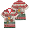 Aussie Sun Parakeet Christmas Family Matching Puletasi and Hawaiian Shirt Festive Knitted Pattern Inspired